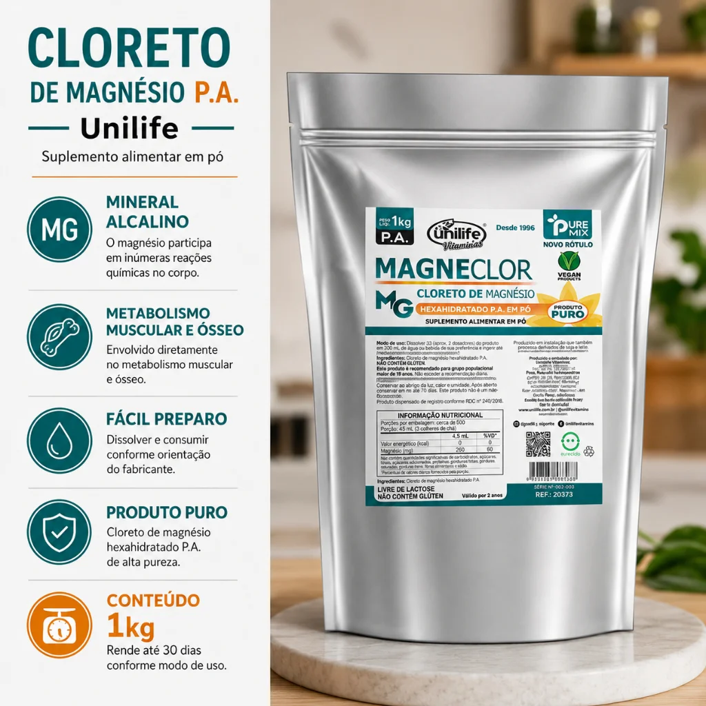 Magneclor Cloreto de Magnésio P.A Unilife 1kg