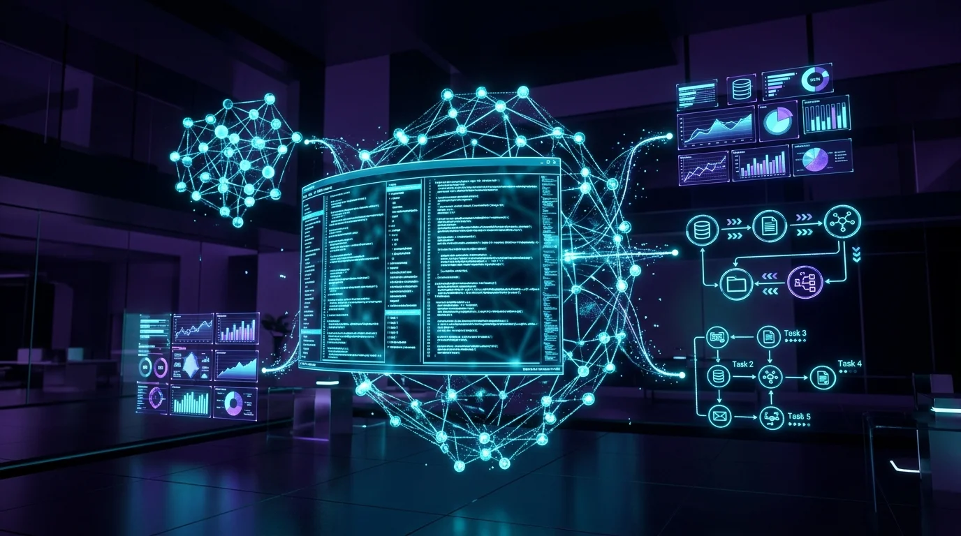 Hermes Agent orquestrando fluxos em terminal, APIs e ferramentas empresariais
